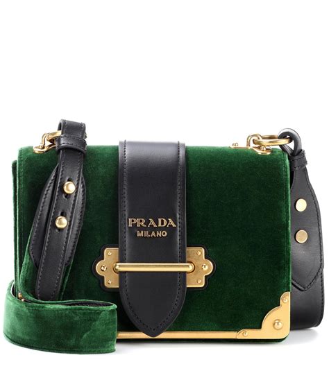 prada green velvet cahier|Prada leather backpack.